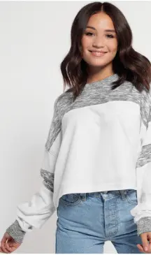 Cropped Colorblock Hoodie