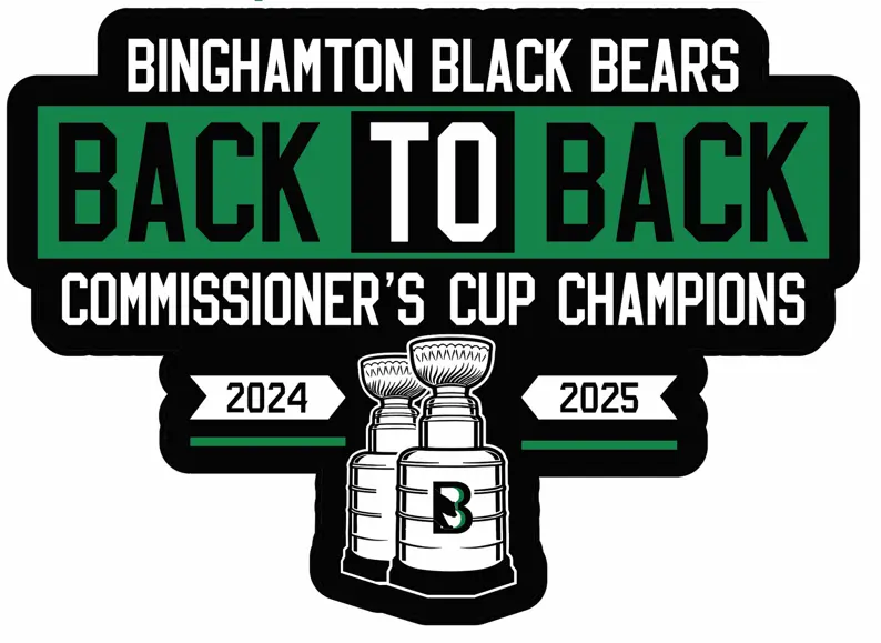 Binghamton Black Bears Back to Back Champs Removable Wall Sticker