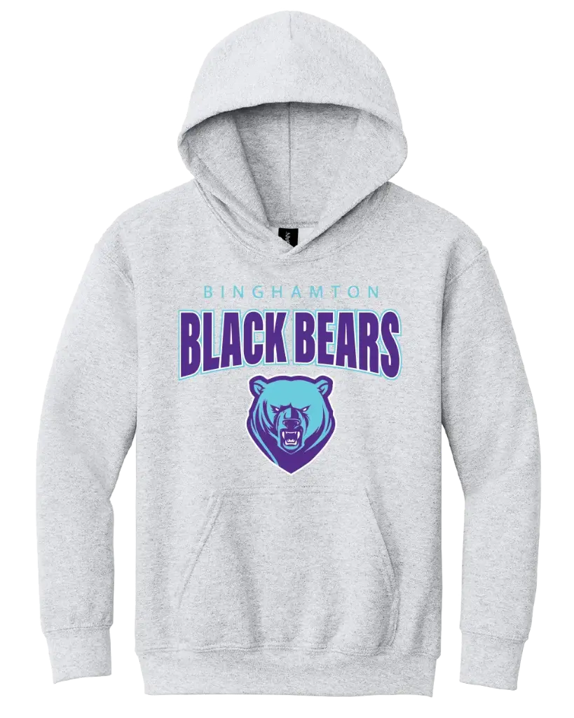 Binghamton Black Bears Inverse Live Print - Youth Hoodie