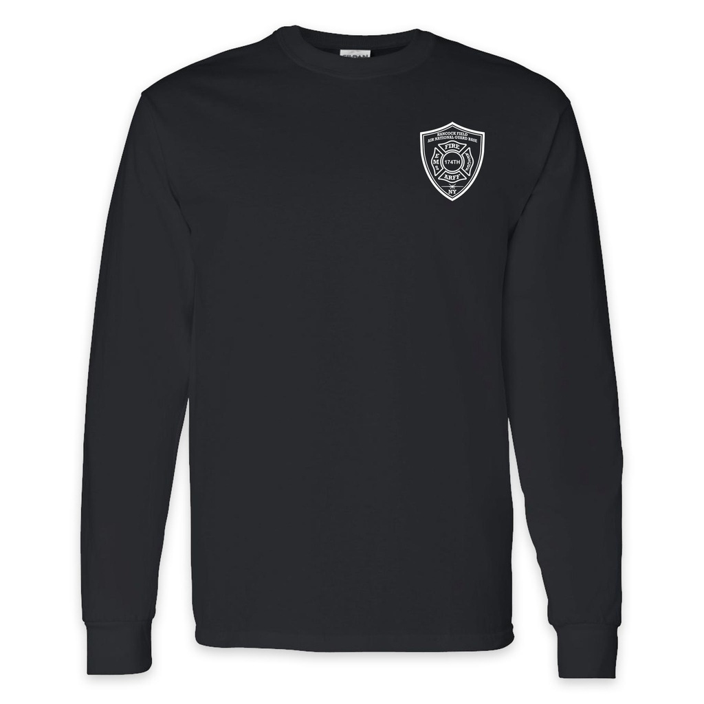 ON DUTY- Hancock Fire Department Long Sleeve Tee (Front Only White Logo)