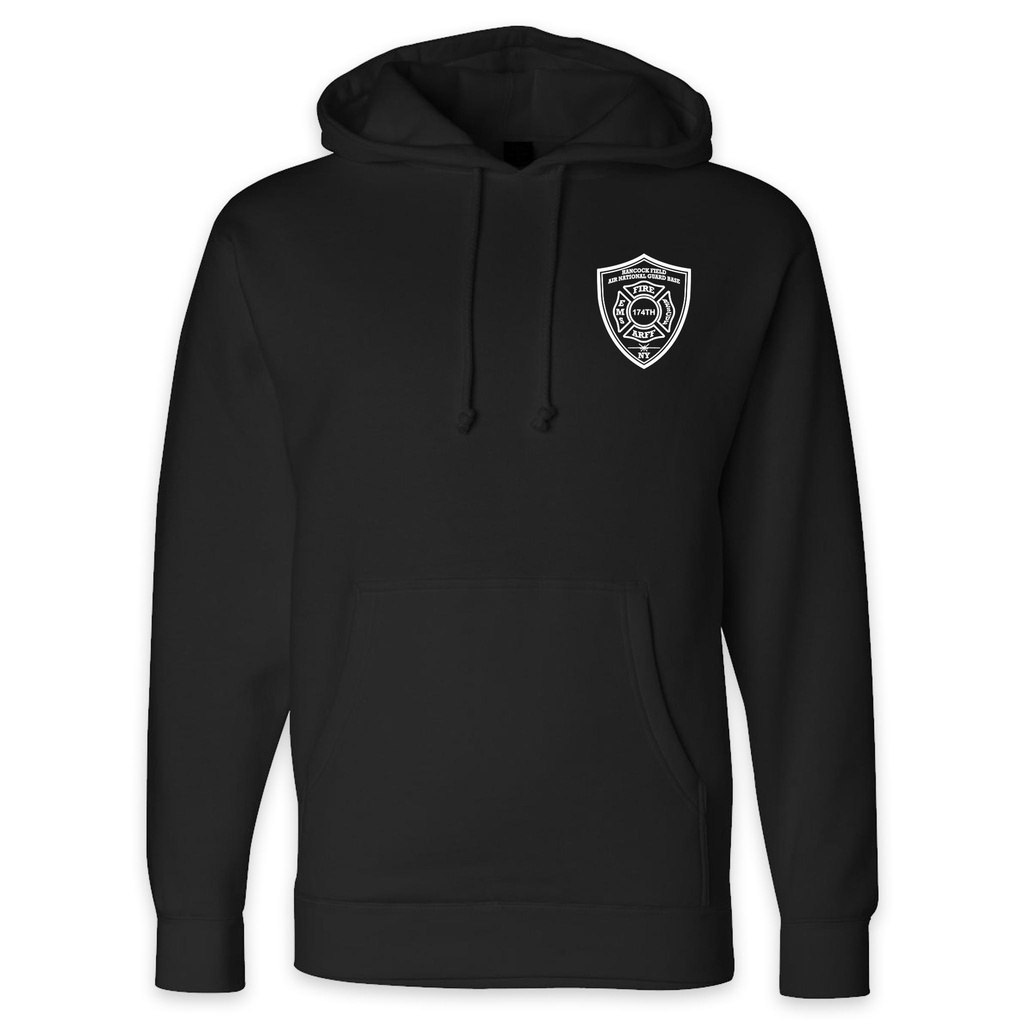 LEISURE WEAR- Hancock Fire Department Hooded Sweatshirt (White Logo w/back)