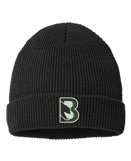 [146R-Black] Binghamton Black Bears Waffle Cuffed Beanie