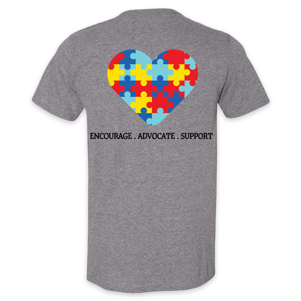 Alive With Autism - YOUTH - Heart Full Back, Logo Left Chest