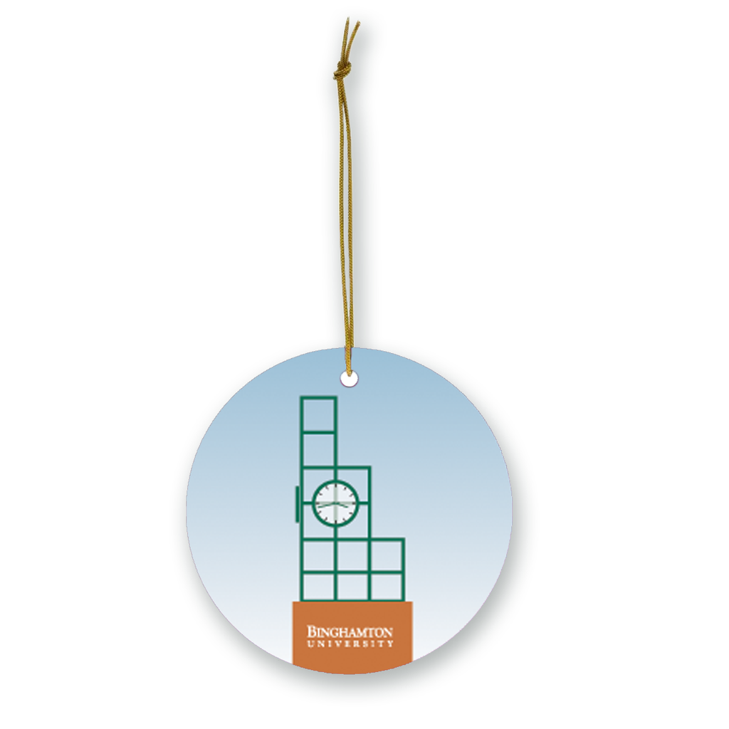 Binghamton University Ceramic Ornament - Back