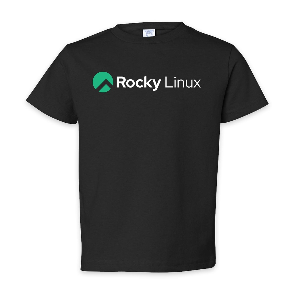 [3301J-5/6-Black] Rocky Linux Youth T-Shirt (Black, 5/6)