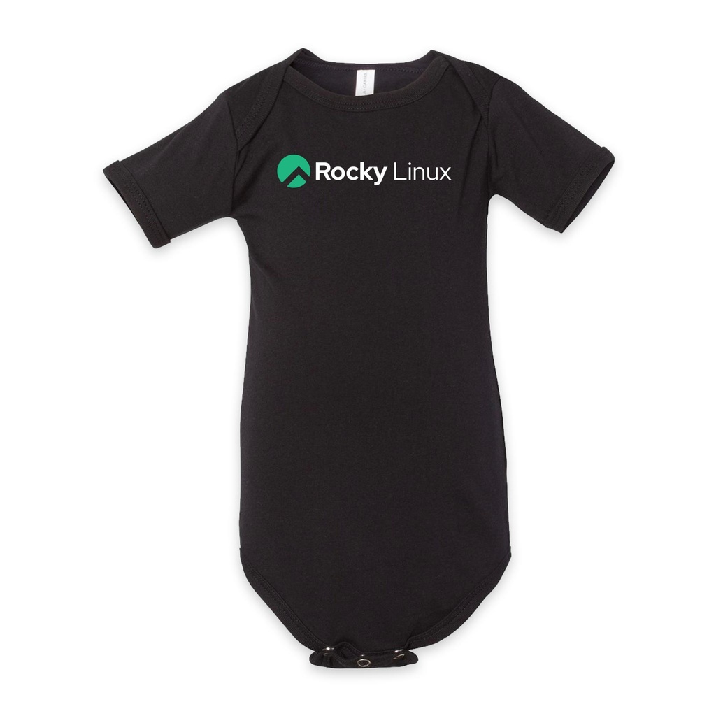 [100B-3/6-Black] Rocky Linux Onesie (Black, 6M)