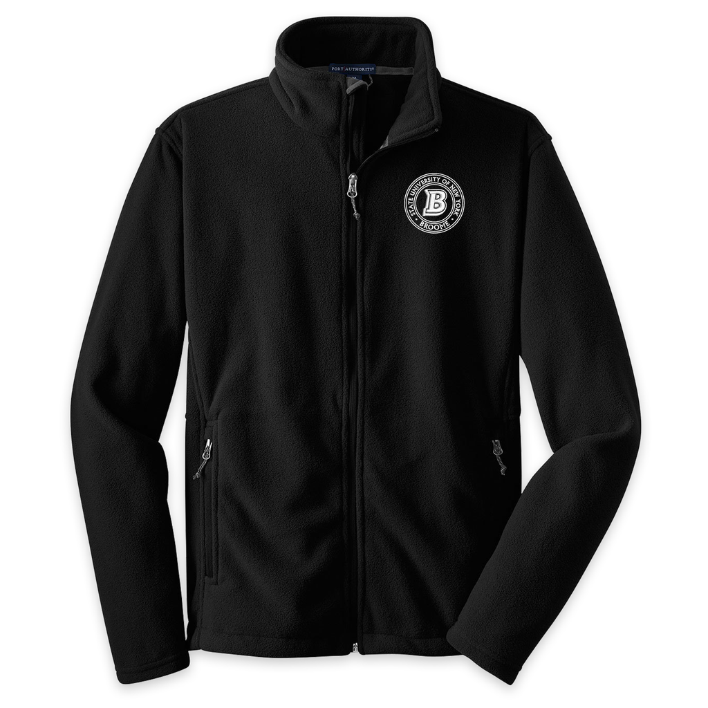 [F217-S-Black] SUNY Broome Employee - Embroidered Fleece Jacket (S, Black)