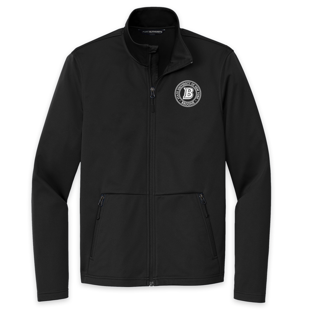[J617-S-Black] SUNY Broome Employee - Embroidered Flexshell Jacket (S, Black)