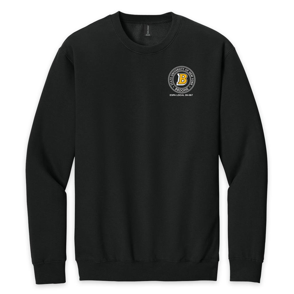 [SF000-S-Black] SUNY Broome Employee - Softstyle Crewneck (S, Black)