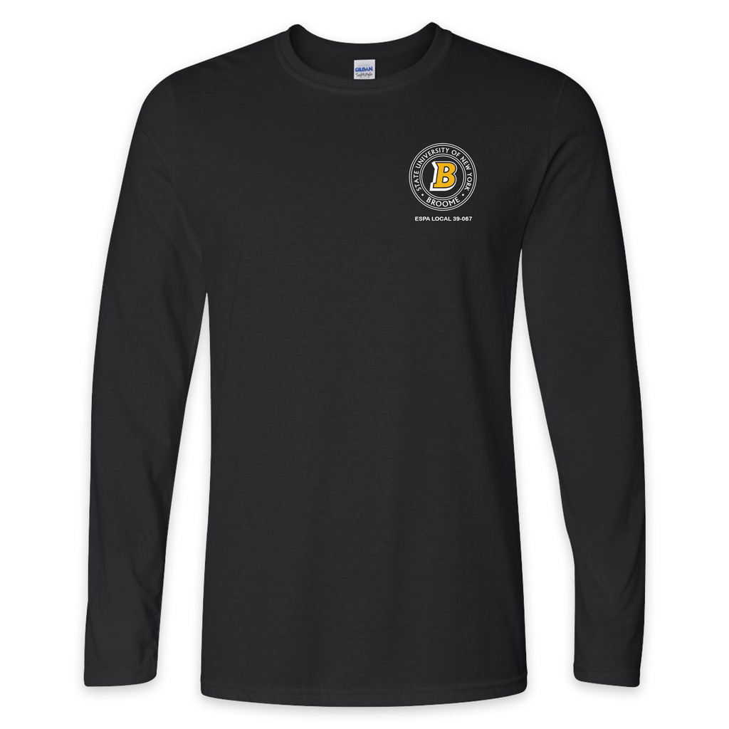 [64400-S-Black] SUNY Broome Employee - Softstyle Long Sleeve (S, Black)