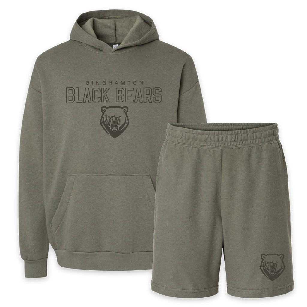 Binghamton Black Bears Matching Hoodie and Shorts - ONLINE EXCLUSIVE