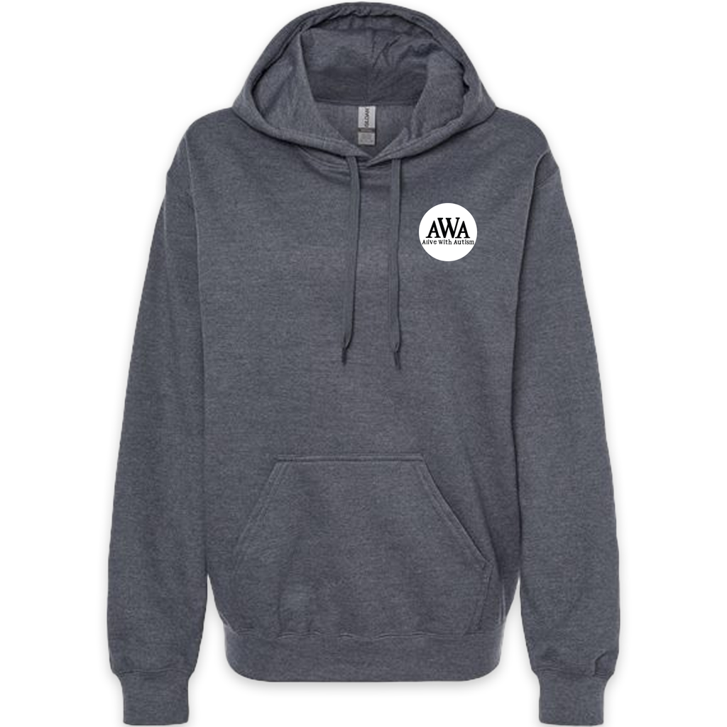 [SF500-S-Dark Heather] Alive With Autism - Unisex Hoodie - Logo Left Chest (S, Dark Heather)