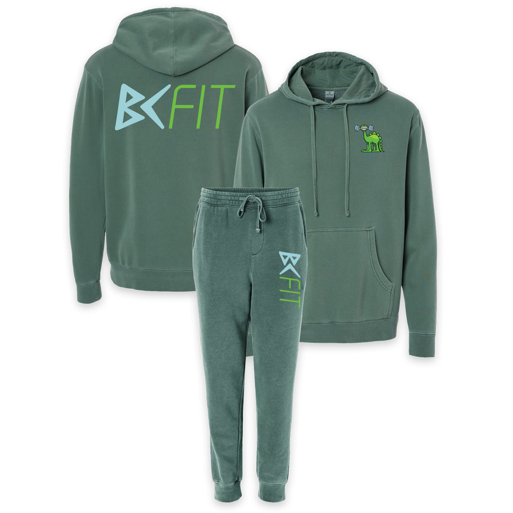 [UNISEX SWEAT SET-PRM4500 Hoodie S-PRM50PTPD Pants S-Alpine Green] BC Fit Unisex Sweat Set  (Alpine Green, S, S)