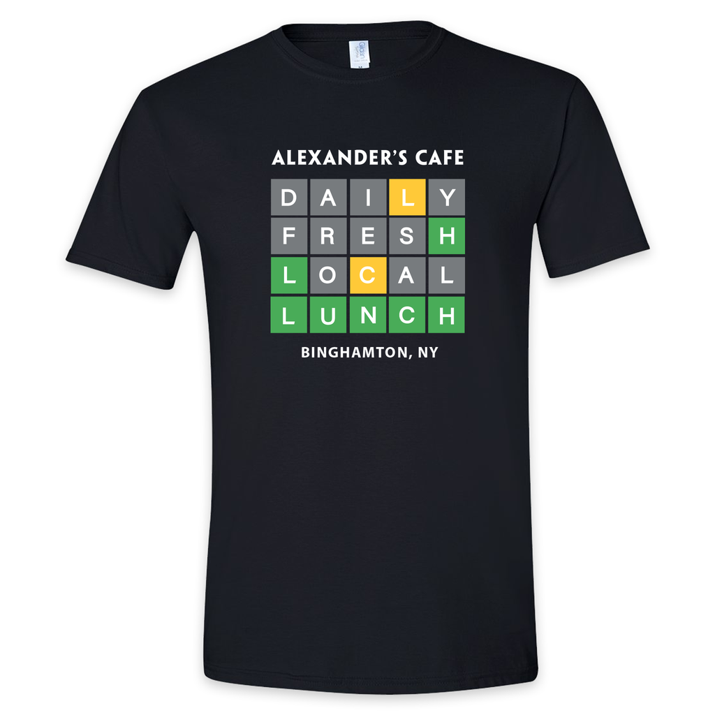 [64000-S-Black] Alexander's Cafe - Wordle Tshirt! (S)
