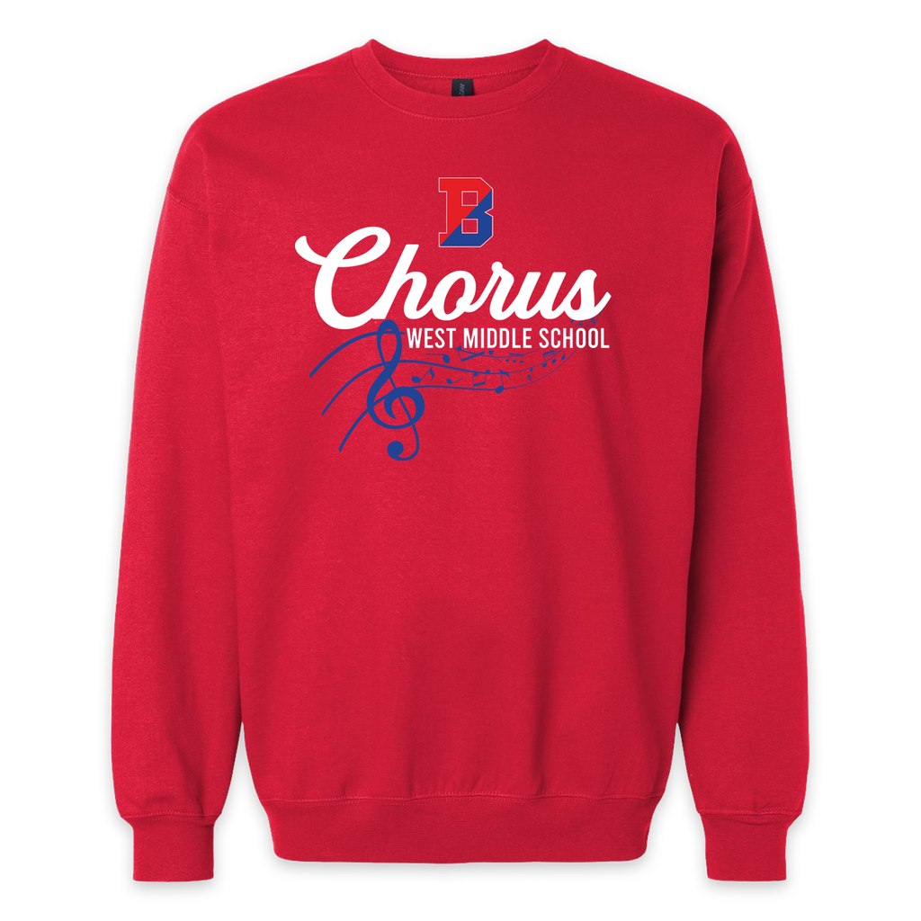 [SF000-S-Red] Binghamton West Middle Chorus - Crewneck! (S, Red)