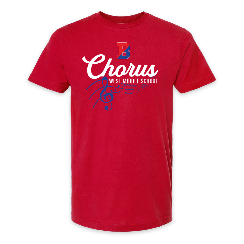 [202-S-RED] Binghamton West Middle Chorus - Tee! (S, Red)