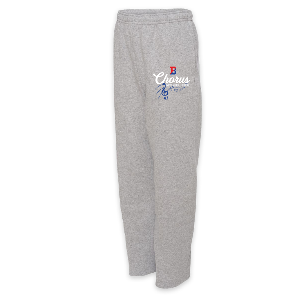 [974MPR-S-Athletic Heather] Binghamton West Middle Chorus - Open Bottom Sweats! (S, Athletic Heather)