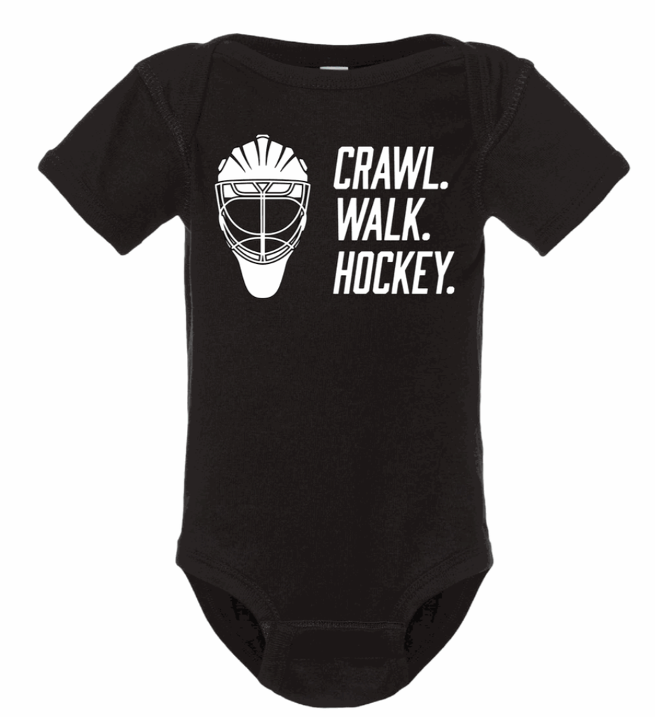 [4400-6M-Black] Crawl, Walk, Hockey Onesie! - Online Exclusive (6M, Black)