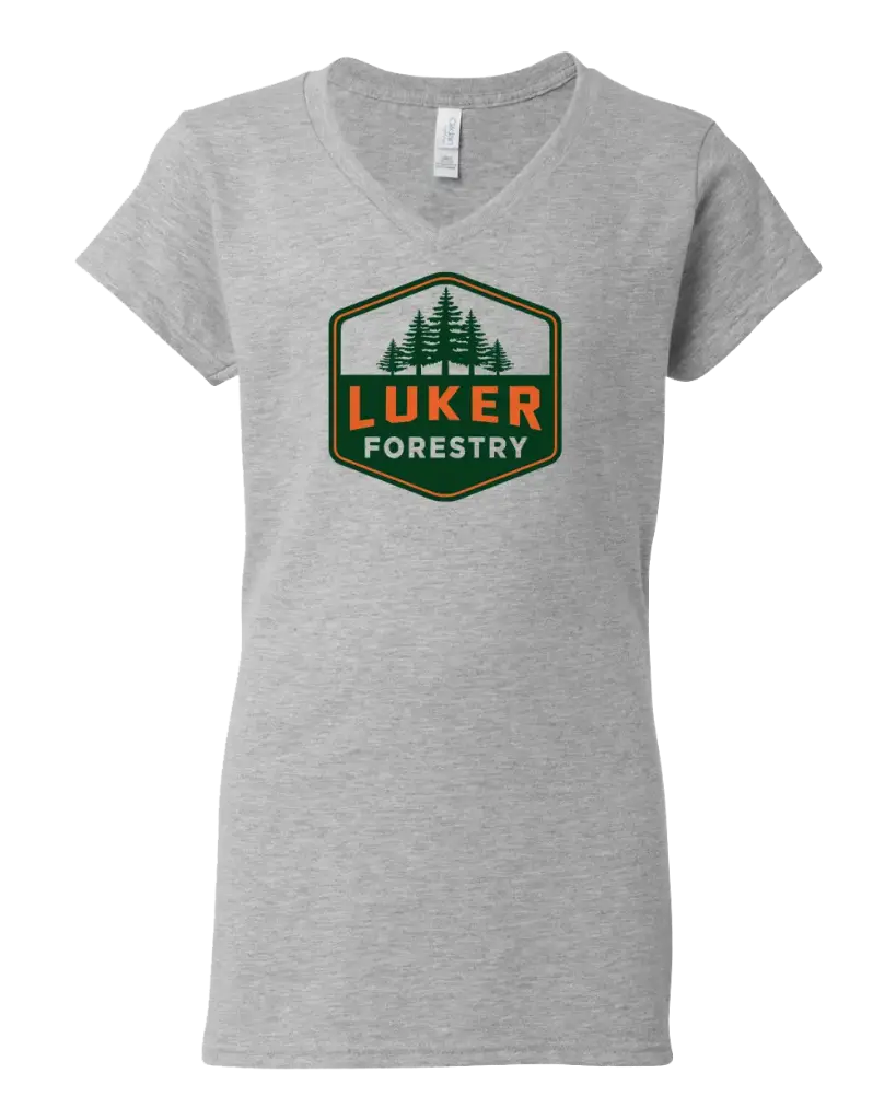 Luker Forestry - Softstyle Women's Fit Vneck Tee!