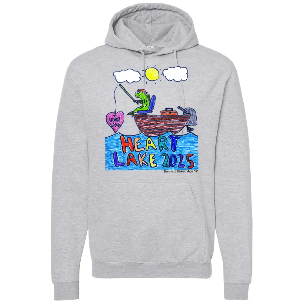Heart Lake - Fish Fishing Hoodie
