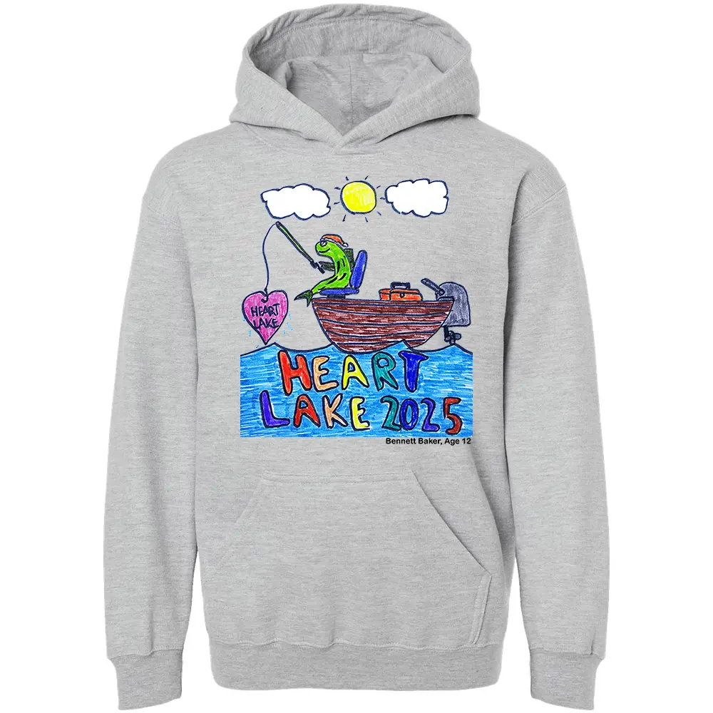 Heart Lake - YOUTH Fish Fishing Hoodie