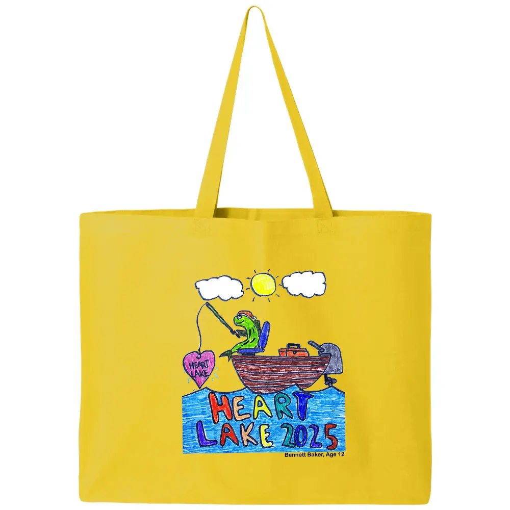 Heart Lake Tote Bag - Fish Fishing