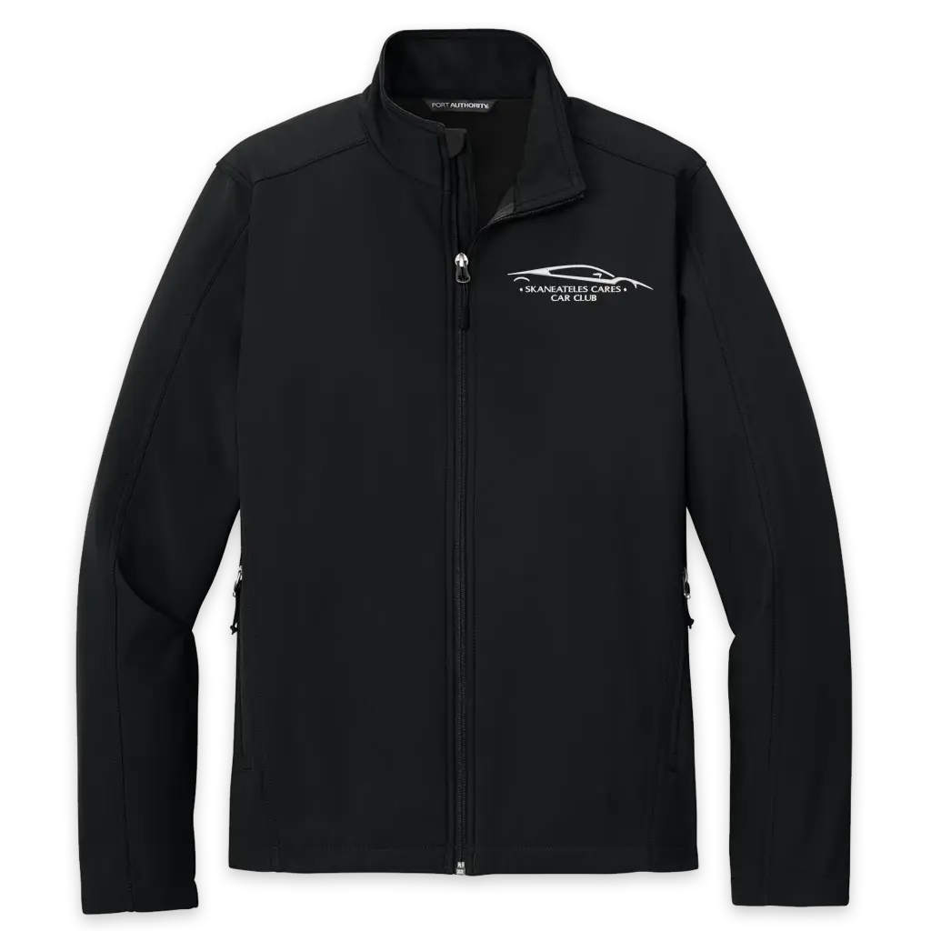 [J317-S-Black] Skaneateles Cares Car Club - Men's Embroidered Jacket (S, Black)