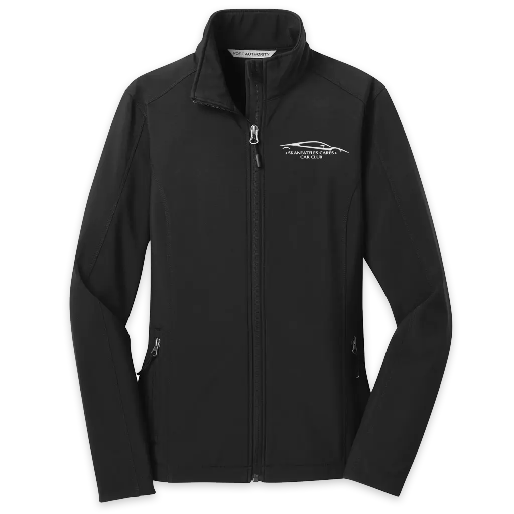 [L317-S-Black] Skaneateles Cares Car Club - Women's Embroidered Jacket (S, Black)