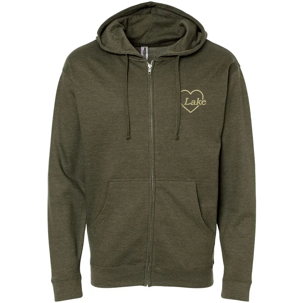 Heart Lake - Embroidered Full-Zip Hoodie