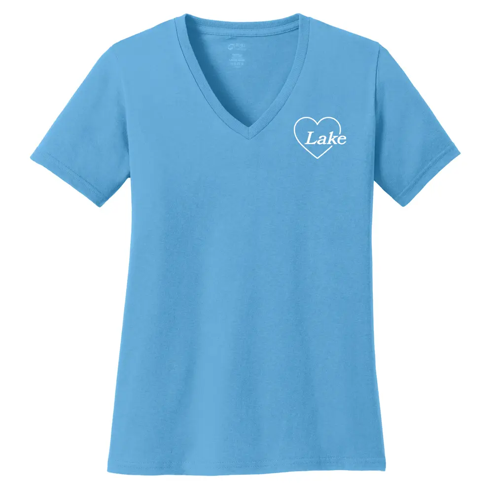 Heart Lake - Heart Logo Women's V-Neck Tee