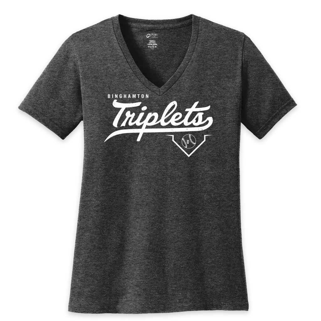 Binghamton Triplets Vintage Ladies V-neck!