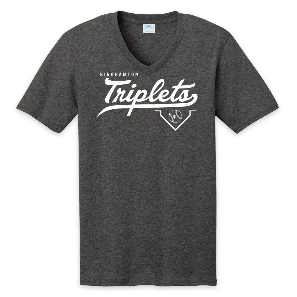 Binghamton Triplets Tee Vintage Mens Vneck!