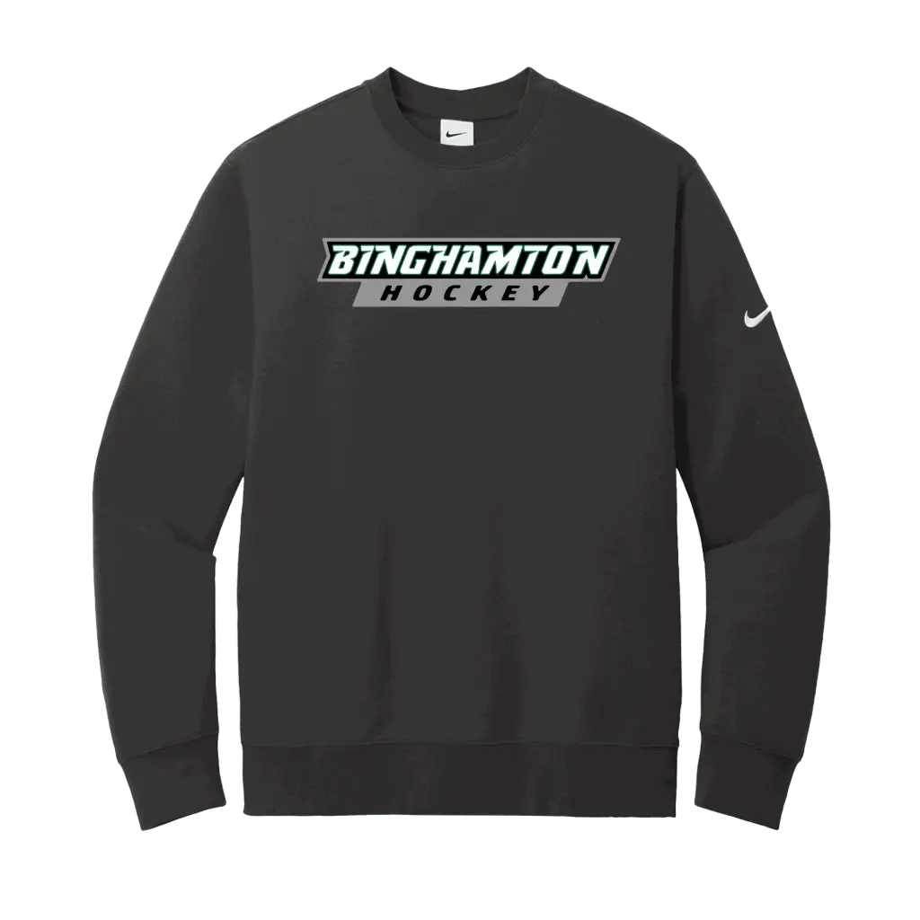 [NKFD9863-S-Anthracite] BU Club Hockey Nike Crewneck - Full Front (Anthracite, S)