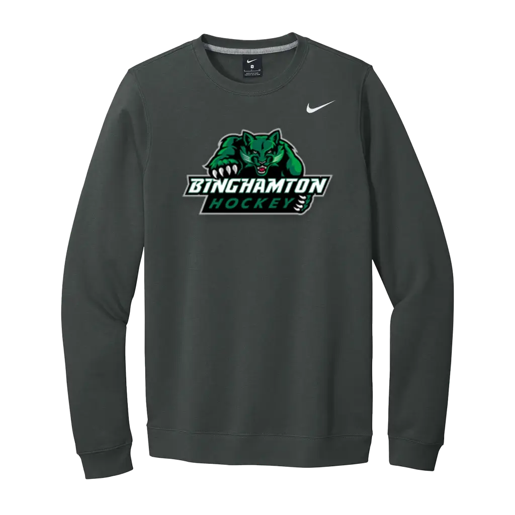 [CJ1614-S-Anthracite] BU Club Hockey Nike Club Fleece Crew (Anthracite, S)