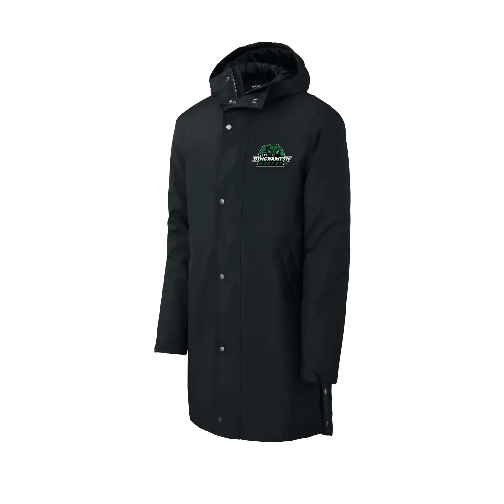 [JST55-S-Black-Bing Hockey] BU Club Hockey  Sport-Tek® Waterproof Insulated Sideline Parka (S, Binghamton Hockey)