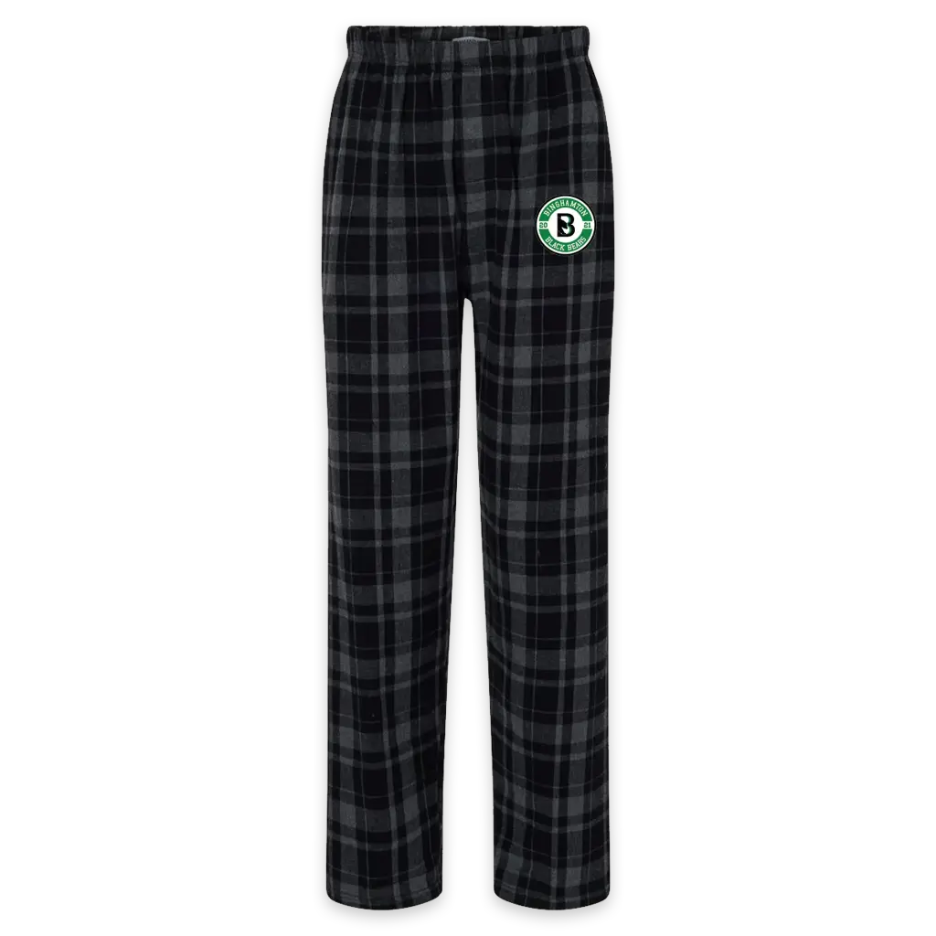 [BM6624-XXS-Black Jordan Plaid] Binghamton Black Bears Flannel Sleep Pants in Black Plaid! (Online Exclusive) (XXS)