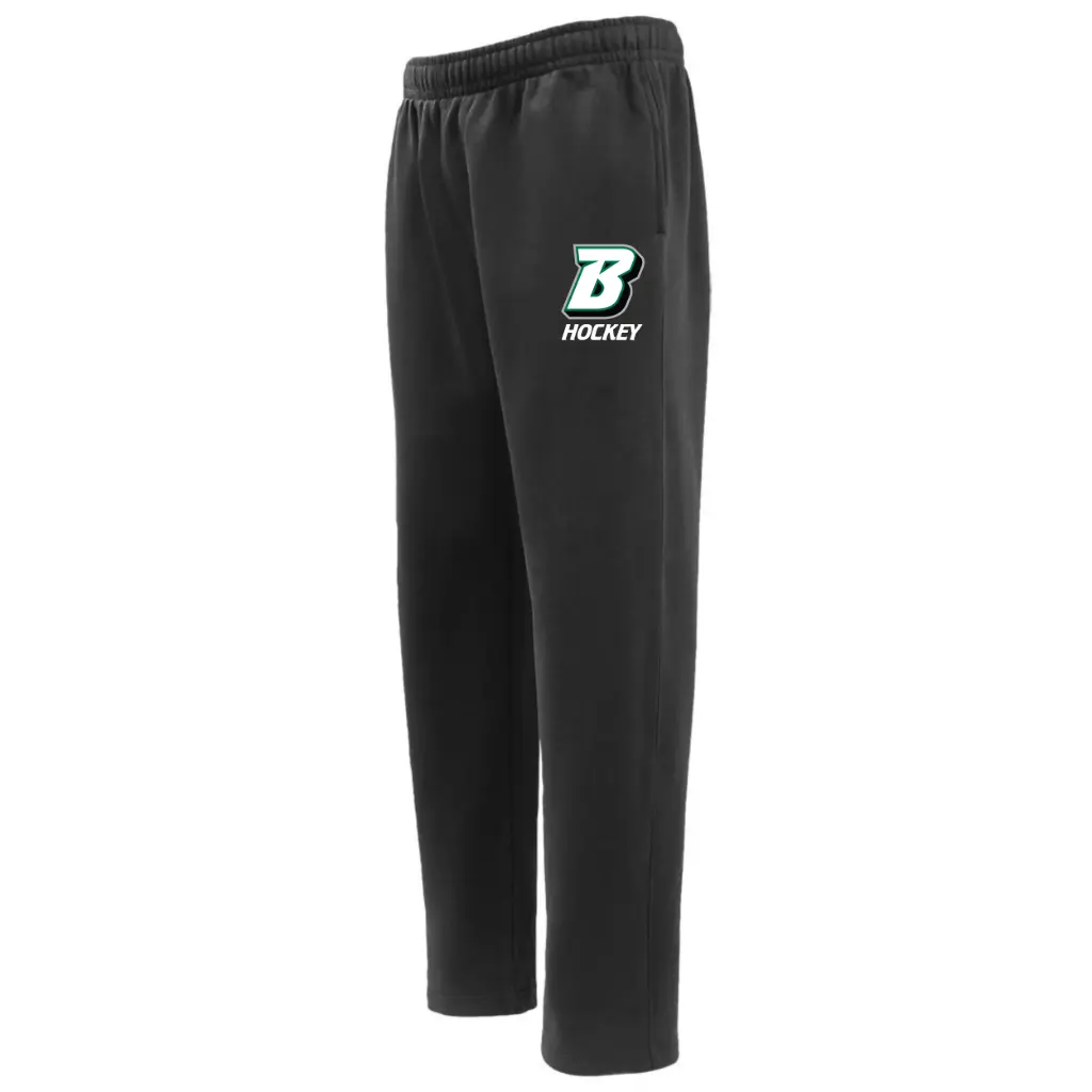 [8104-S-Black] BU Club Hockey Player Straight Leg Sweats (S, Black)
