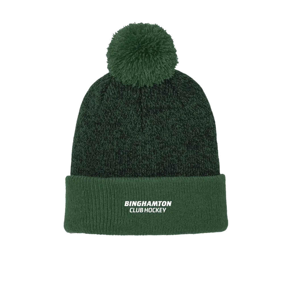 BU Club Hockey Sport-Tek® Halftime Heather Pom Beanie