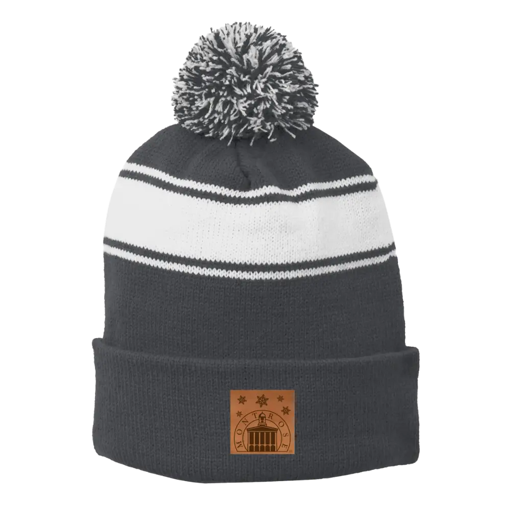 [STC28-Iron Grey/ White] Christmas in Montrose - Pom Pom Beanie! (Iron Grey/ White)
