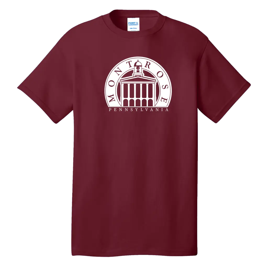 [PC54Y-YS-CARDINAL] YOUTH Christmas in Montrose - Montrose, PA Tshirt  (Cardinal, YS)
