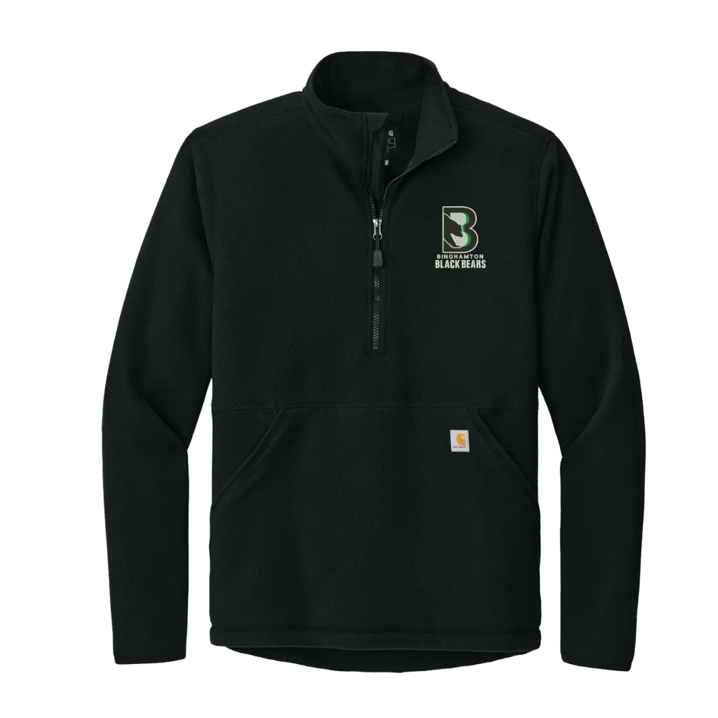 [CT106417-S-BLACK] Binghamton Black Bears Carhartt® Textured 1/2-Zip Fleece Jacket (Online Exclusive) (S)