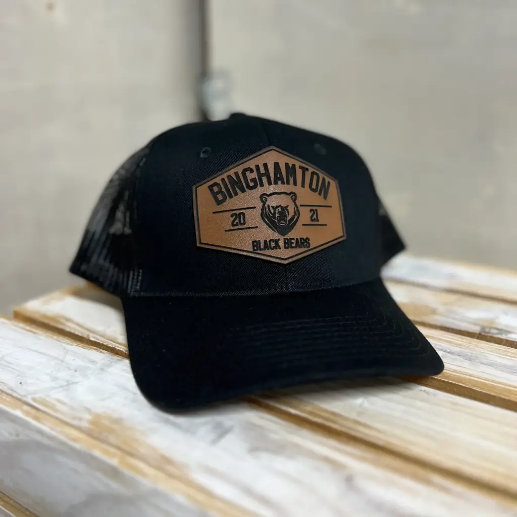Binghamton Black Bears Leather Patch Hat - Retail Style!
