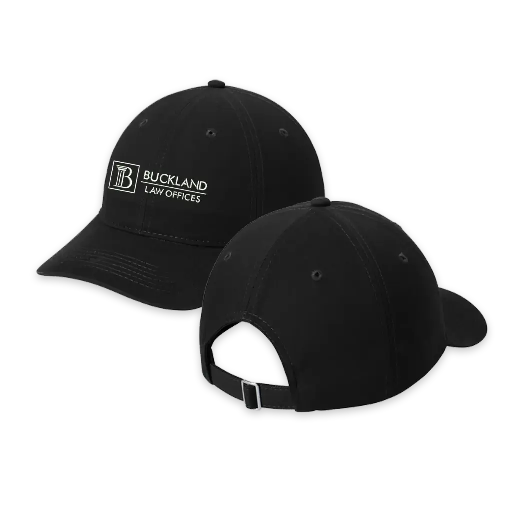 [CP77-Black] Buckland Law - Embroidered Brushed Twill Low Profile Cap (Black)