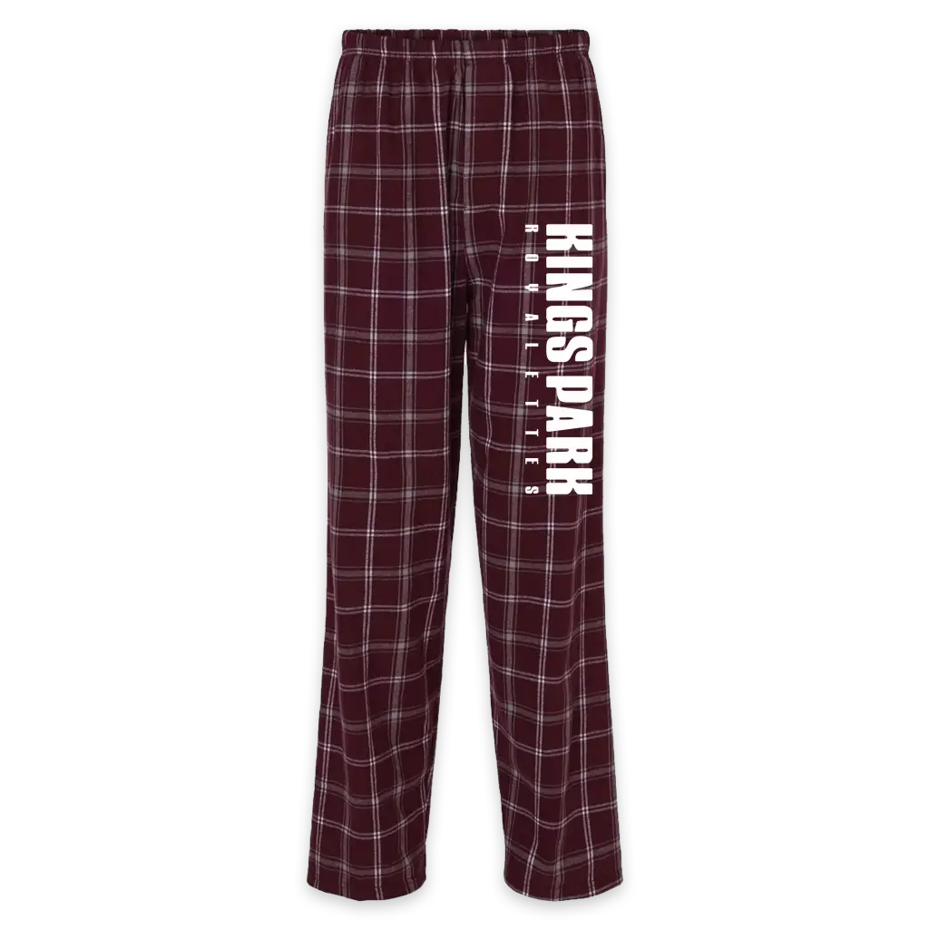 [BM6624-XXS-Varsity Maroon Oxford Plaid] Kings Park Royalettes Flannel PJ Pants (XXS)