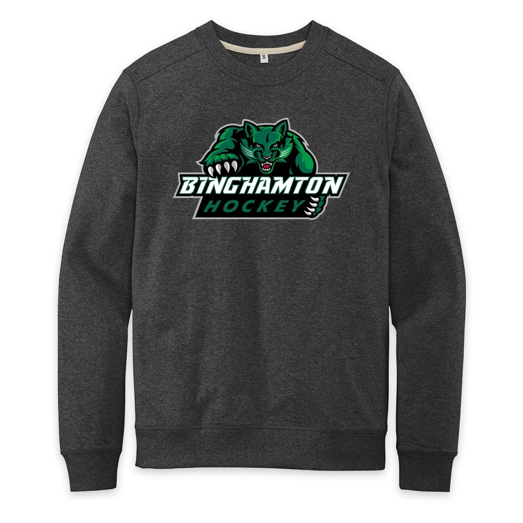 [DT8104-S-Charcoal Heather] BU Club Hockey Player Sweatshirt (Charcoal Heather, S)