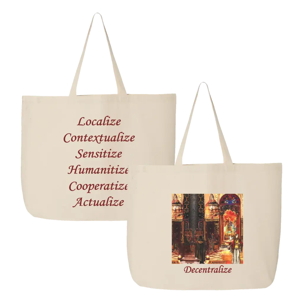 [Q600-Natural] YoBe - Decentralize Art Tote Bag