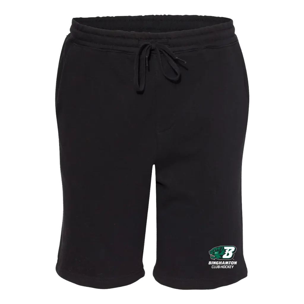 [IND20SRT-S-Black] BU Club Hockey Player 9 Inch Fleece Shorts  (Black, S)