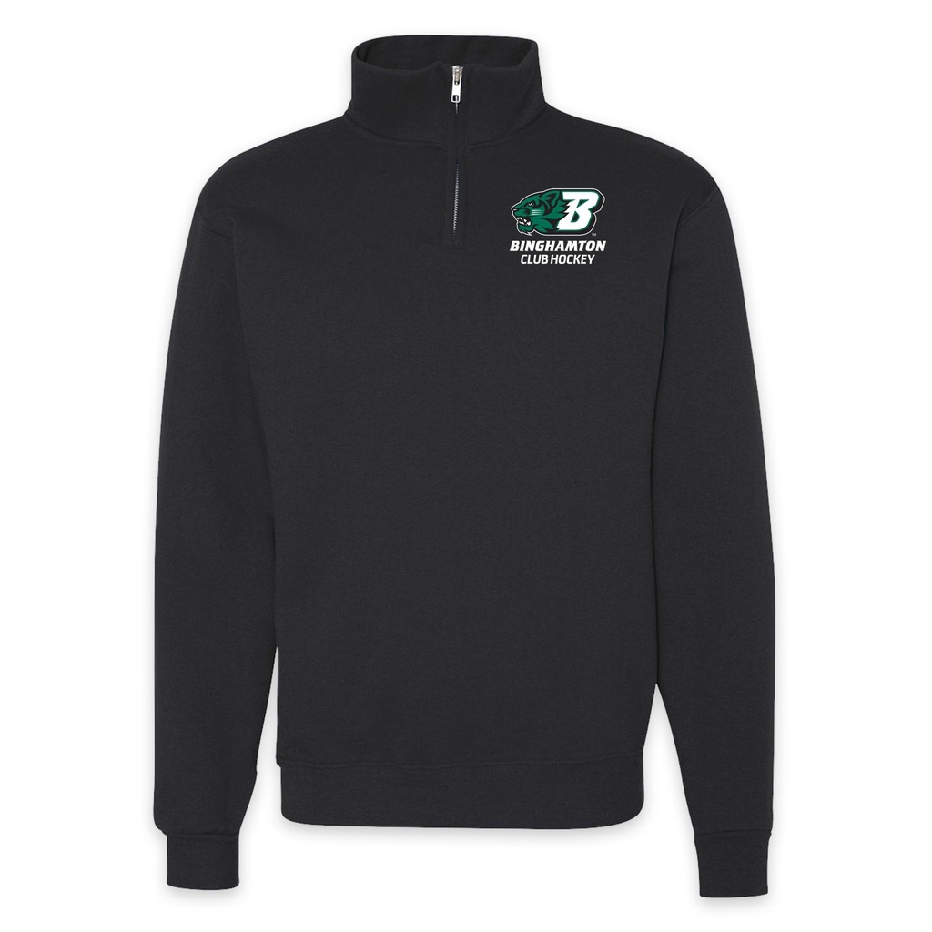[995M-S-Black] BU Club Hockey Quarter Zip Sweatshirt (Black, S)