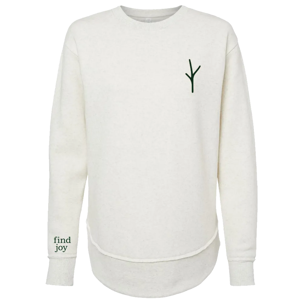 [3525-S-Natural Heather] The Rooted Twigg Women's Crewneck Sweatshirt (S)