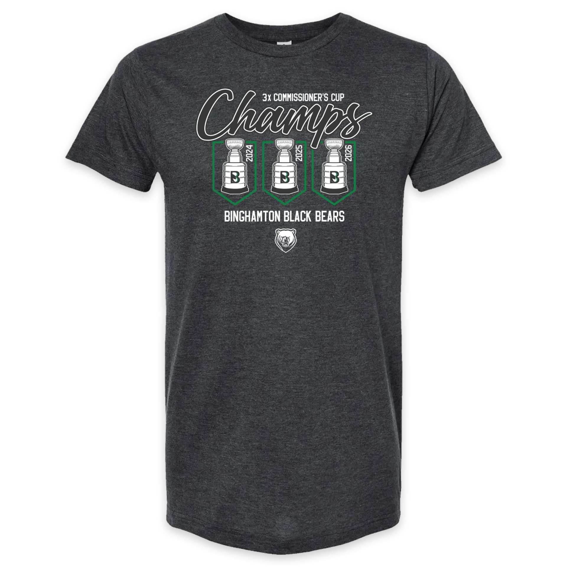 [202-S-HEATHER GRAPHITE] Binghamton Black Bears 2026 Champs Tshirt! (S)